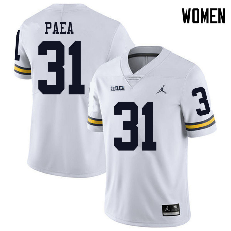 Jordan Brand Women #31 Phillip Paea Michigan Wolverines College Football Jerseys Sale-White